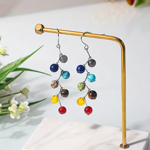 Aretes de Piedra Natural 7 chakras