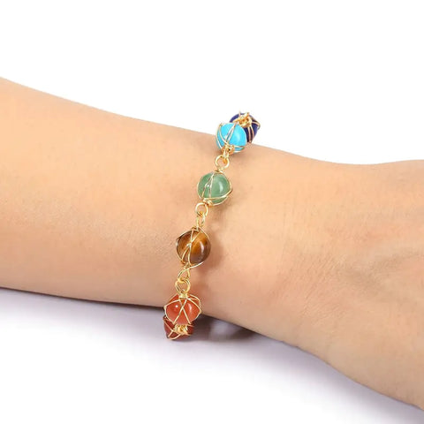 Pulsera en Alambre 7 chakras