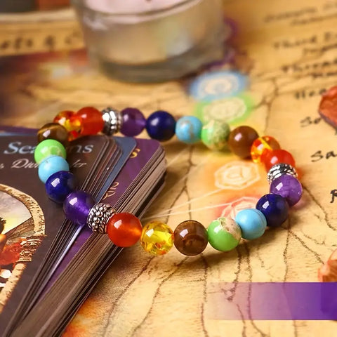 Pulsera 7 Chakras - Turquesa Volcánicara