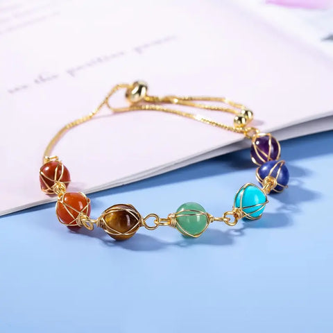 Pulsera en Alambre 7 chakras