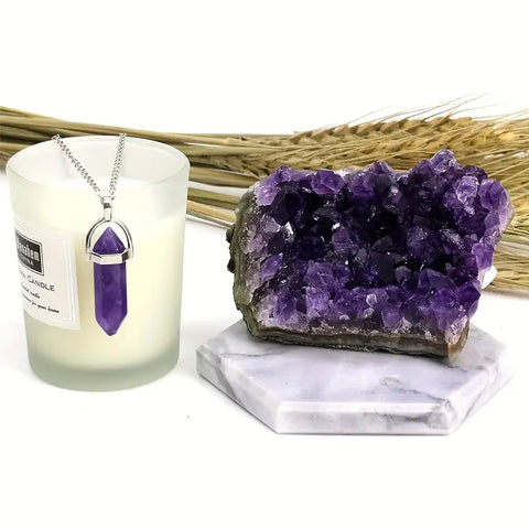 Cristal de Amatista con Collar de péndulo
