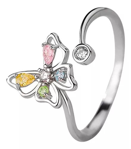 Anillo Mariposa con cristales de imitación