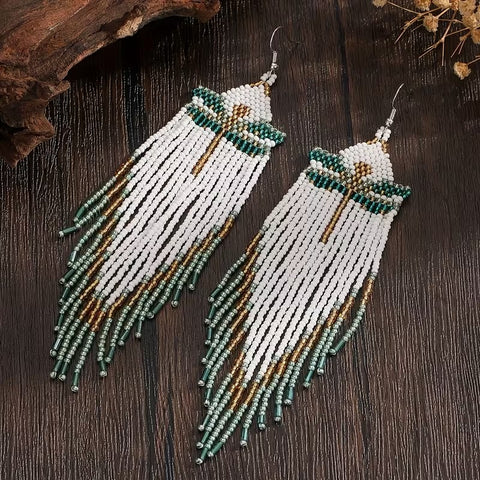 Pendientes Libélula blanca