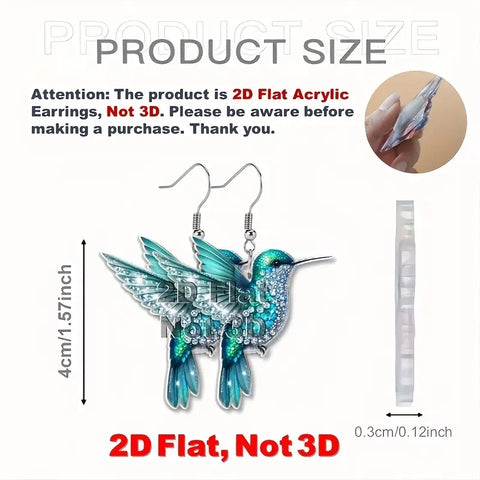 Pendientes colibrí brillantes