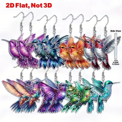 Pendientes colibrí brillantes