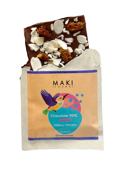 Chocolate 70% con Uchuva y almendra