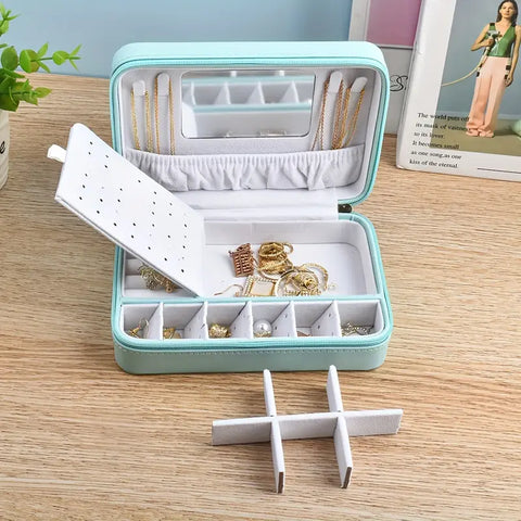 Caja almacenamiento de joyas con cremallera