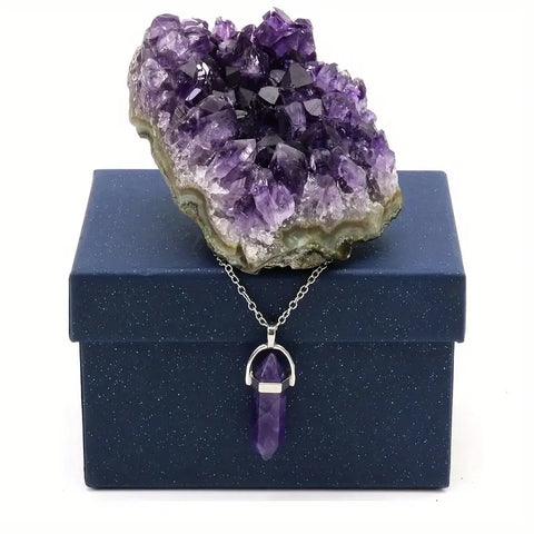 Cristal de Amatista con Collar de péndulo