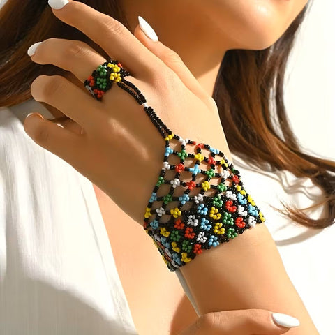 Pulsera de enlace floral