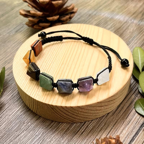 Pulsera Tejida a Mano de 7 Chakras