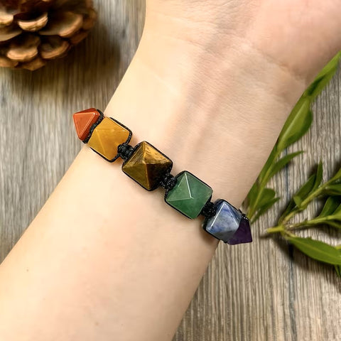 Pulsera Tejida a Mano de 7 Chakras