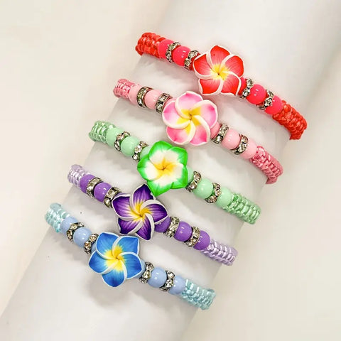 Pulsera Tejida con cuentas en Flor