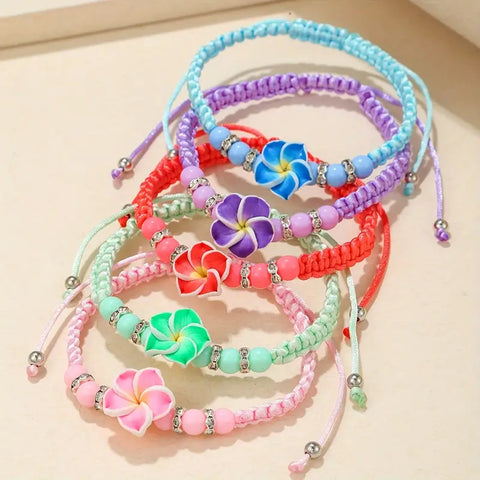 Pulsera Tejida con cuentas en Flor