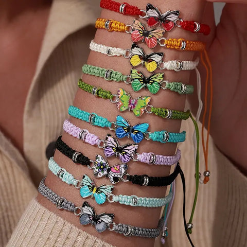 Pulsera tejida mariposa