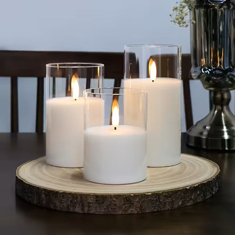 Set de 3 Velas LED con efecto de llama parpadeante